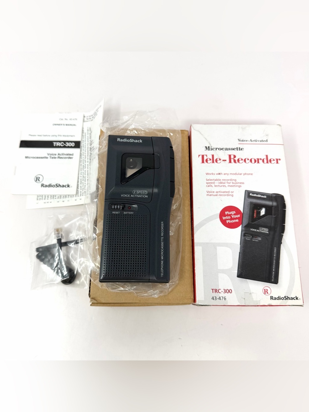 VTG RADIO SHACK TRC-300 Voice Activated Microcassette Tele-Recorder Tested EUC